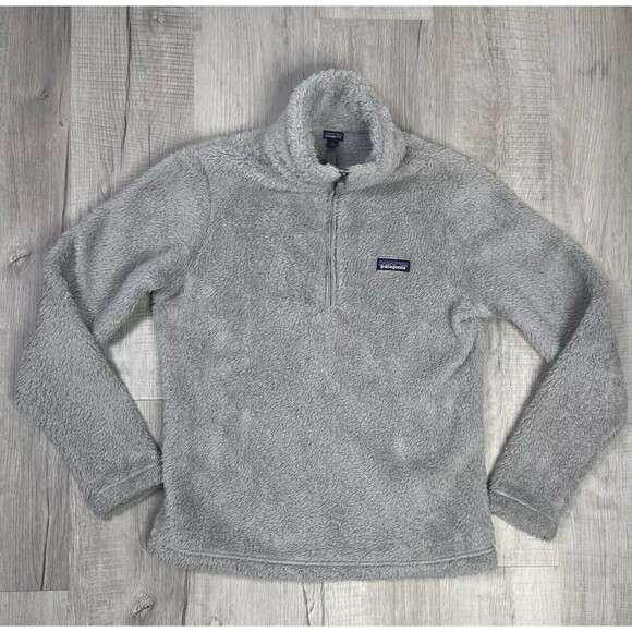 Patagonia Jacket Women's Medium Gray Los Gatos Fleece 1/4 Zip Sherpa Outdoors P - Picture 1 of 8